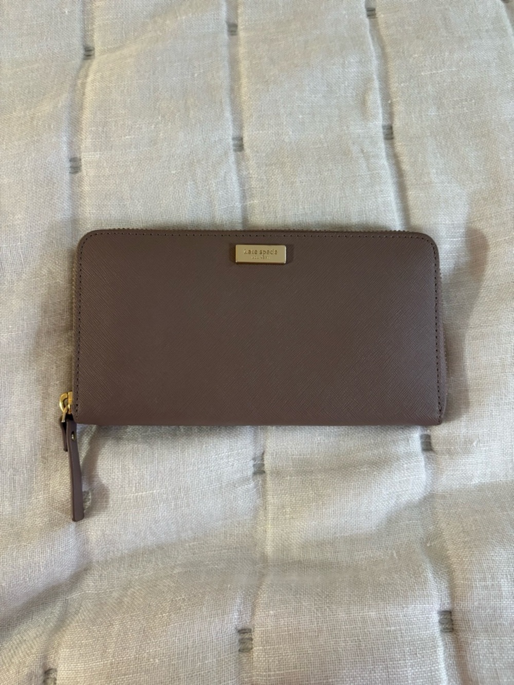 kate spade Saffiano Leather Card Case in Dusty Mauve